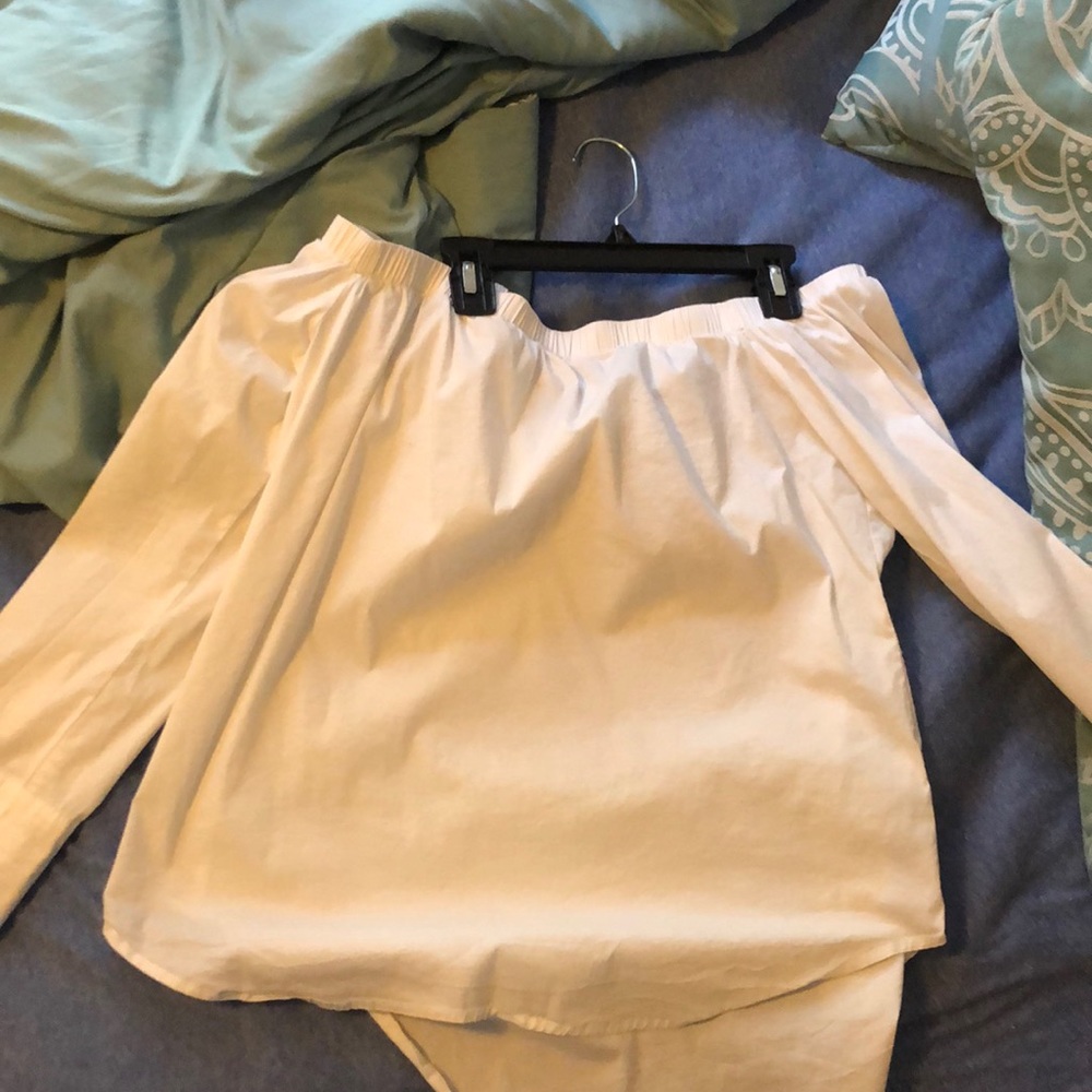 Off the shoulder white top